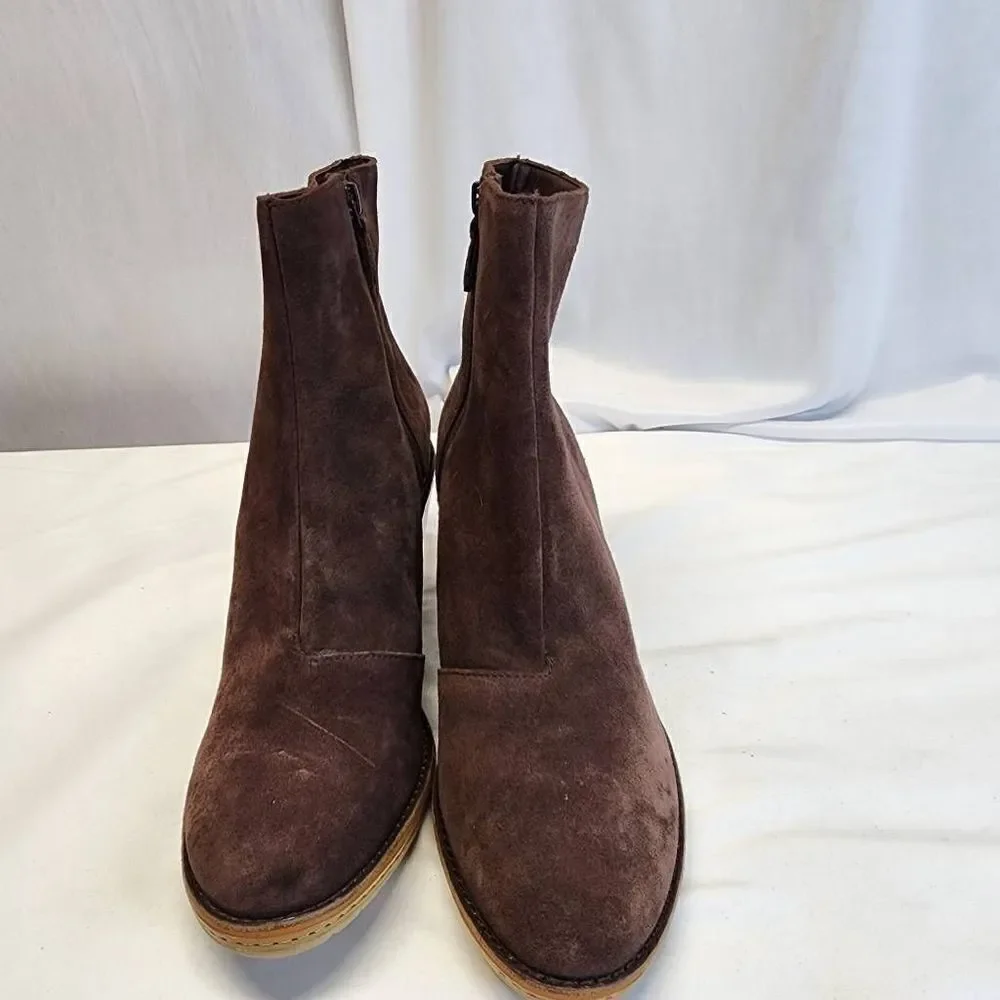 Cole Haan Brown Suede Wedge Ankle Boots
